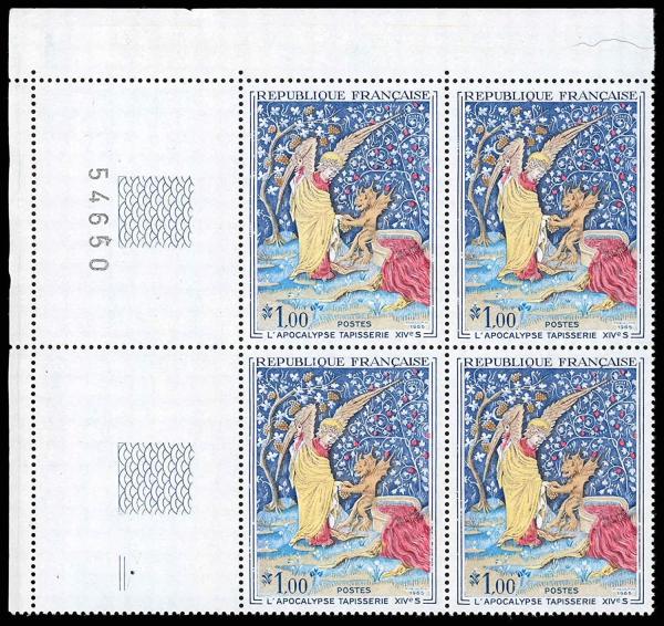 Europe | Tapestry of The Apocalypse Block of Four France Postage Stamps Issued 1965 Multicolor Europe Europe