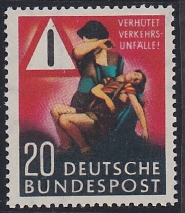 Europe | Traffic Accident Awareness Germany Postage Stamp Issued 1953 Multicolor Europe Europe