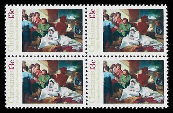 United States | 1976 Traditional Christmas Nativity Block of Four 13-Cent US Postage Stamps Mint Never Hinged Multicolored Stamp Multicolored