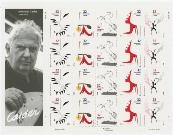 United States | 1998 Alexander Calder Sheet of Twenty 32-Cent US Postage Stamps Mint Never Hinged Multicolored Stamp Multicolored