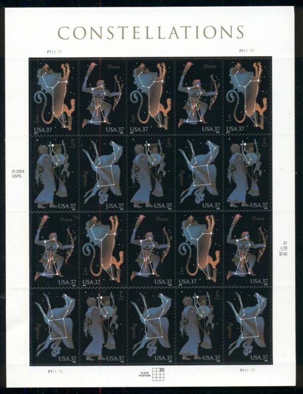 United States | 2005 Constellations Sheet of Twenty US 37-Cent Postage Stamps Mint Never Hinged Multicolored Stamp Multicolored