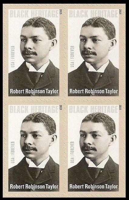 United States | 2015 Robert Robinson Taylor Black Heritage Block of Four United States Forever Stamps Multicolor Stamp Multicolor