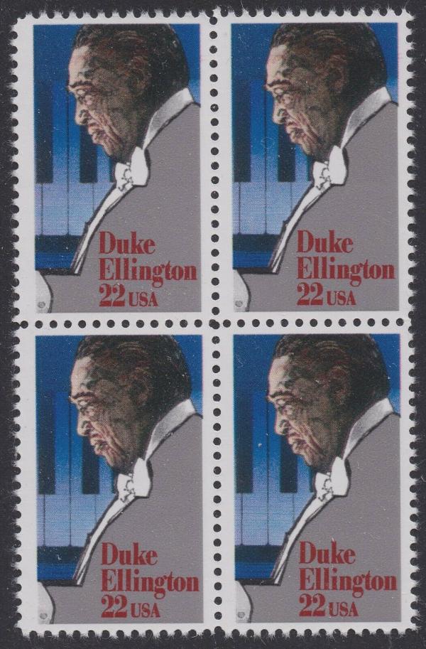 United States | Duke Ellington Block of Four 22-Cent United States Postage Stamps Multicolored Stamp Multicolored