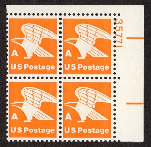 United States | Eagle Plate Block of Four United States A Rate Postage Stamps Issued 1978 Stamp United States