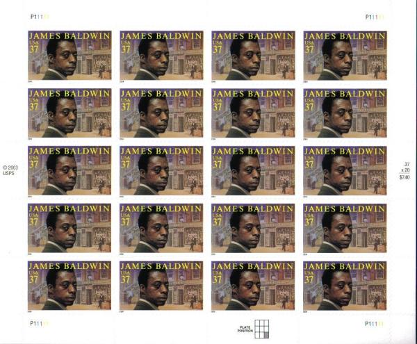 United States | James Baldwin Sheet of Twenty 37-Cent United States Postage Stamps Issued 2004 Multicolored Stamp Multicolored