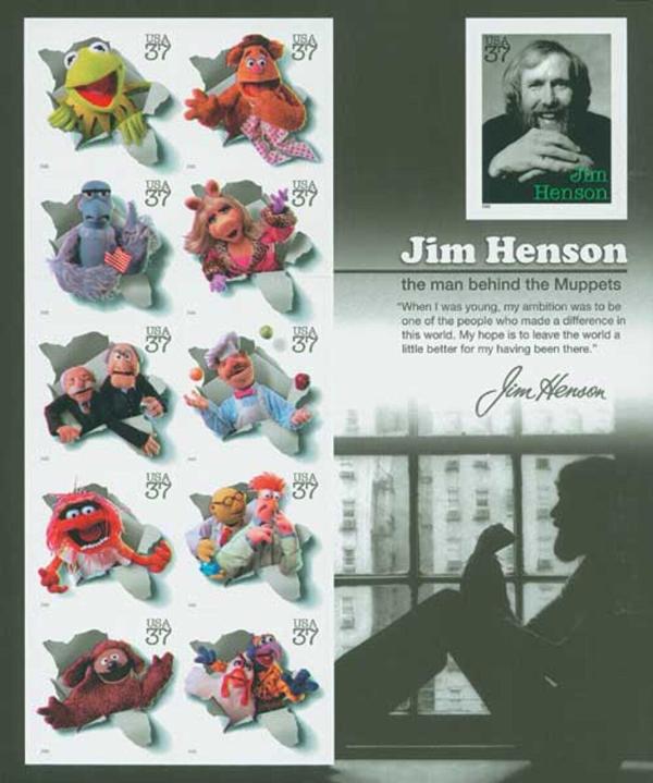 United States | Jim Henson Sheet of Eleven 37-Cent United States Postage Stamps Issued 2005 Multicolored Stamp Multicolored
