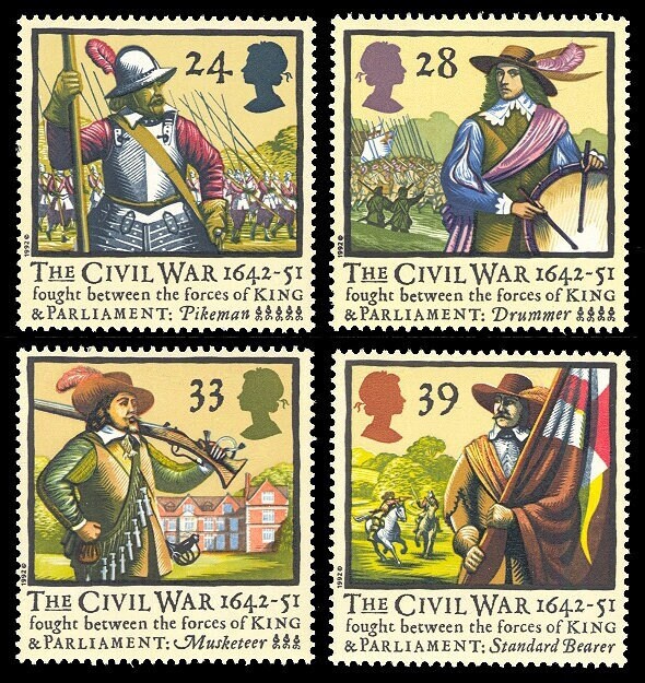 Britain and Ireland | 1992 English Civil War Set of Four Great Britain Postage Stamps Mint Never Hinged Multicolor Britain & Ireland Britain & Ireland