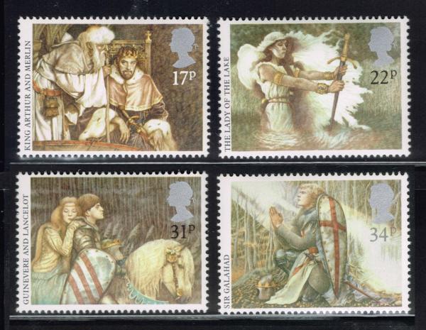 Britain and Ireland | 1985 Arthurian Legends Set of Four Great Britain Postage Stamps Mint Never Hinged Multicolor Britain & Ireland Britain & Ireland