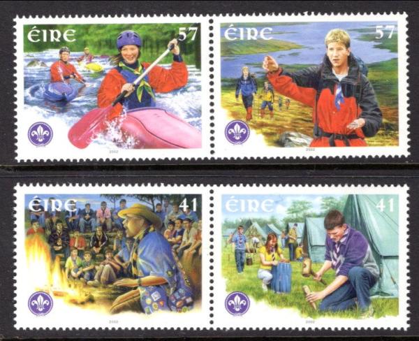 Britain and Ireland | Scouting Set of Four Ireland Postage Stamps Issued 2002 Multicolor Britain & Ireland Britain & Ireland