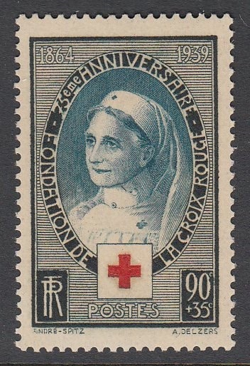Europe | Red Cross Anniversary France Postage Stamp Issued 1939 Multicolor Europe Europe