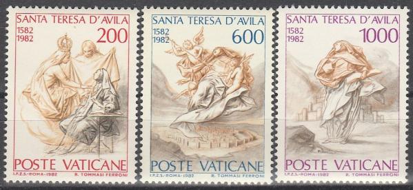 Europe | 1982 St Theresa of Avila Set of Three Vatican City Postage Stamps Multicolor Europe Europe